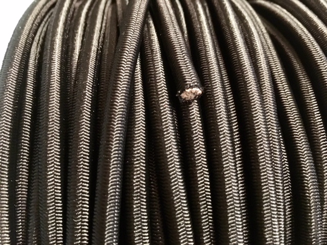 Sandow (corde élastique) multi-brins de haute qualité NOIR Ø 4mm