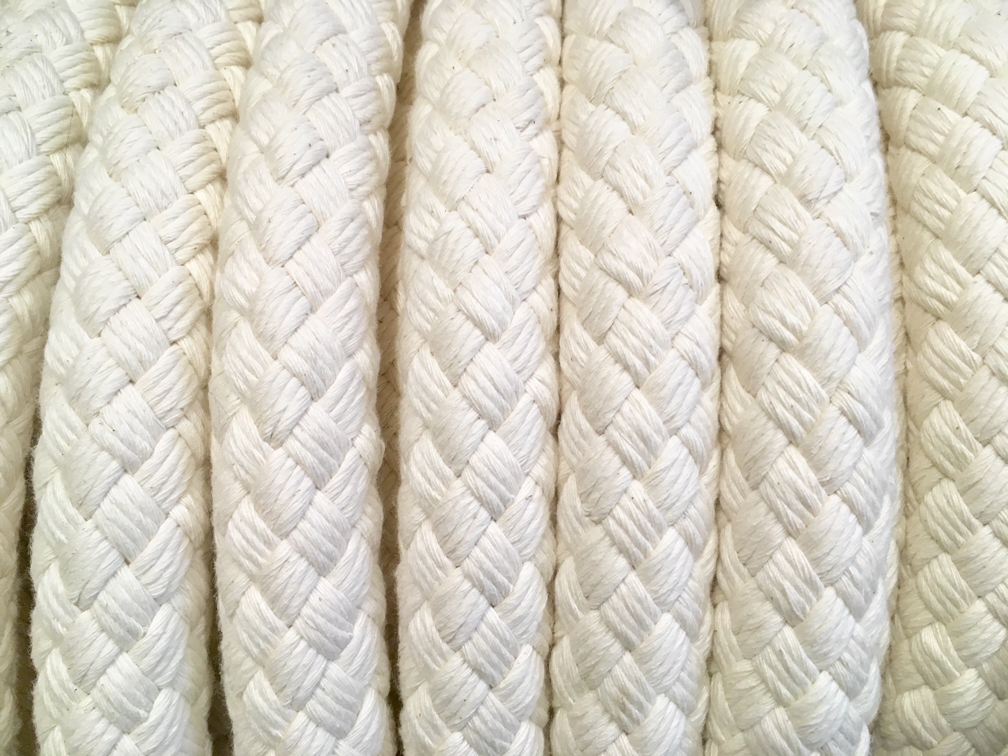 Braided cotton rope, white, Ø: 30,00mm